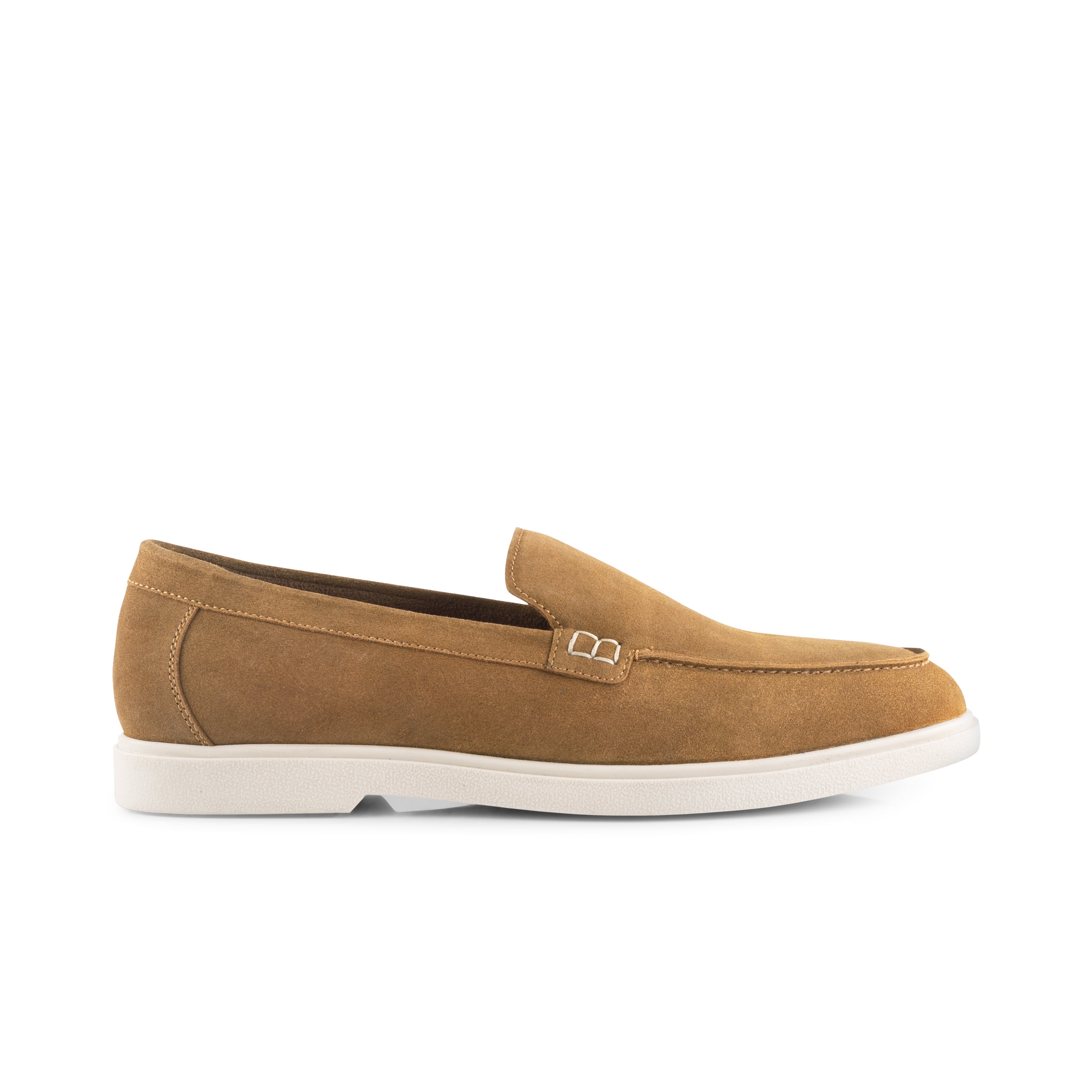 San Mauro Suede Leather Apron Loafers - Tan