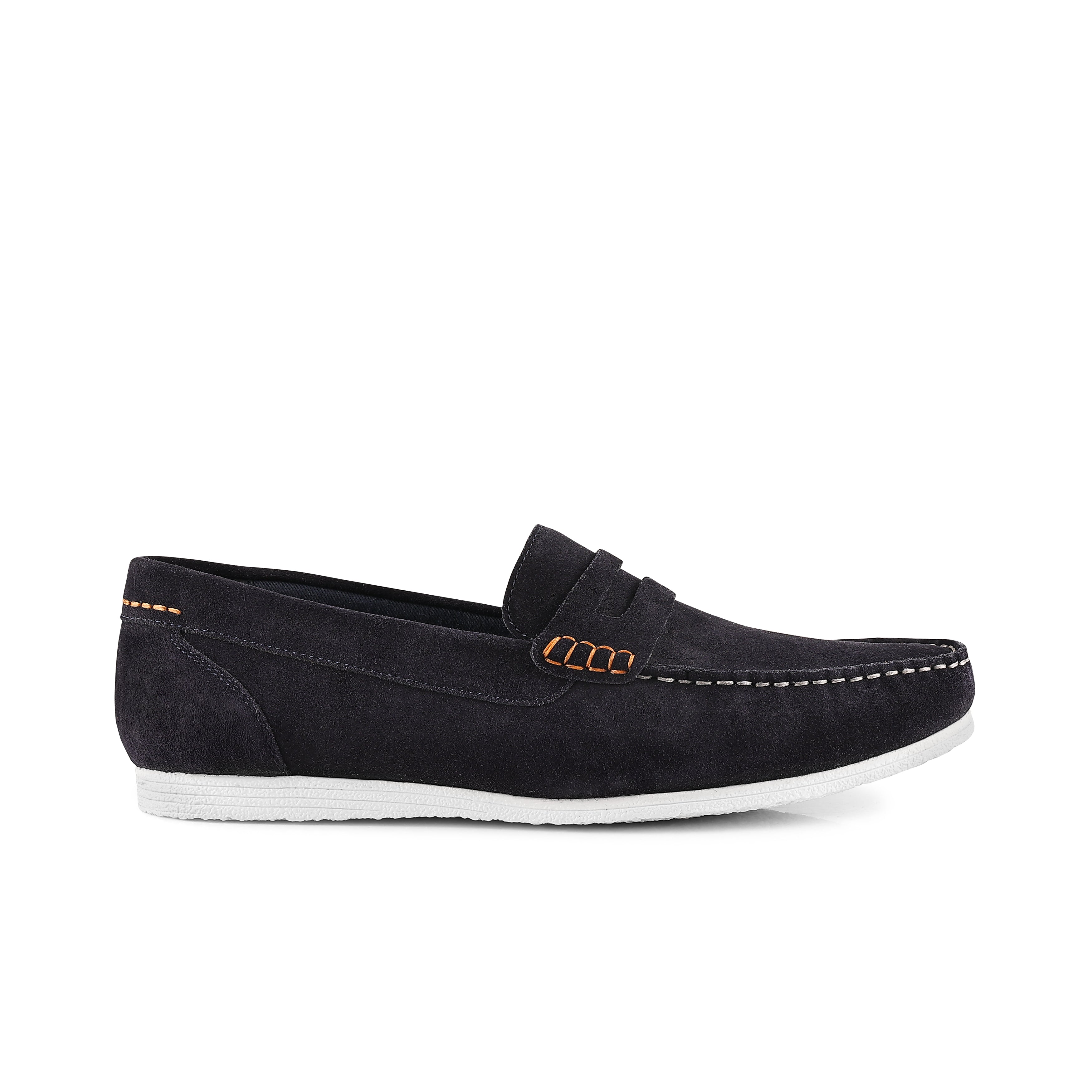 Stanhope Suede Leather Penny Loafers - Navy