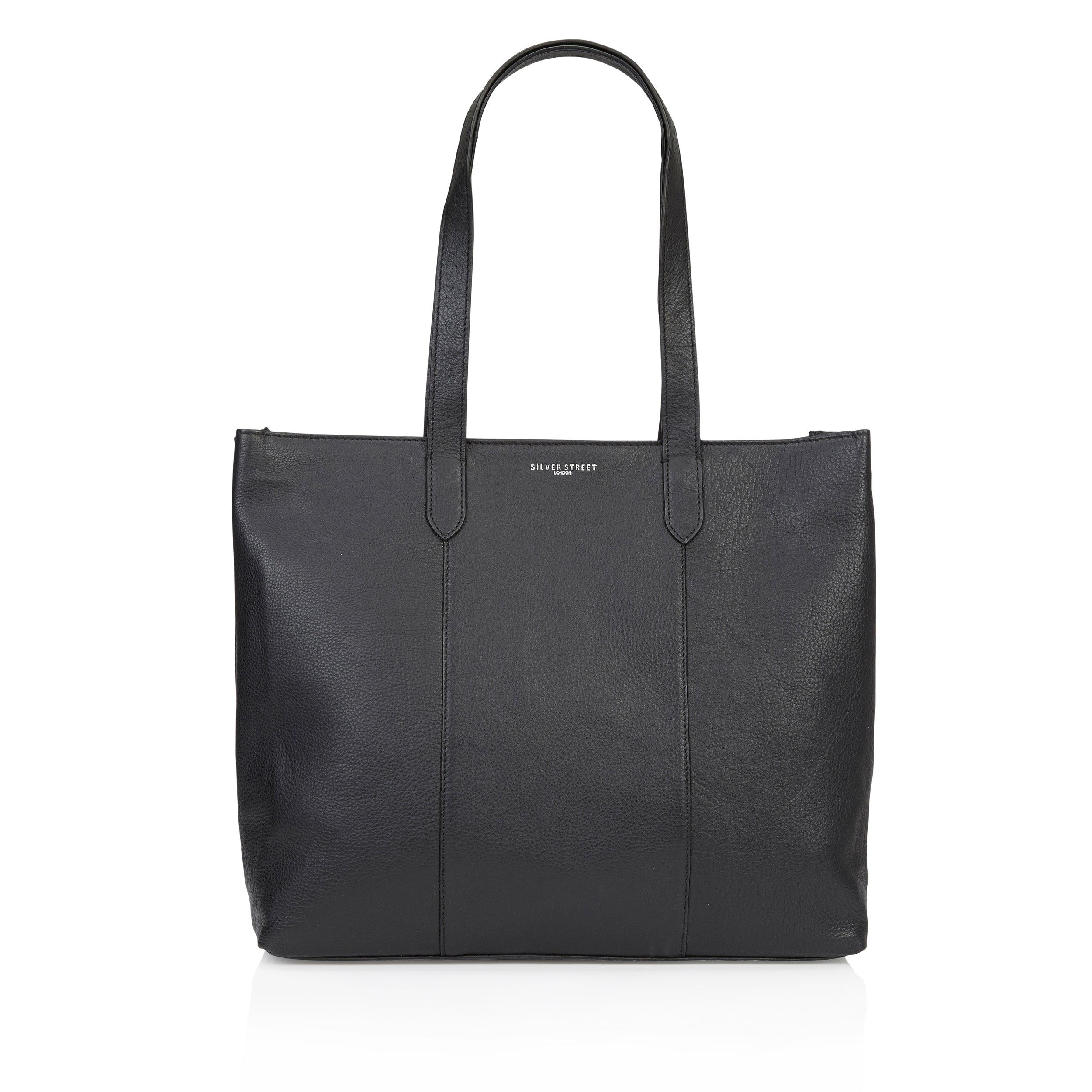 Amber Leather Tote Bags - Black