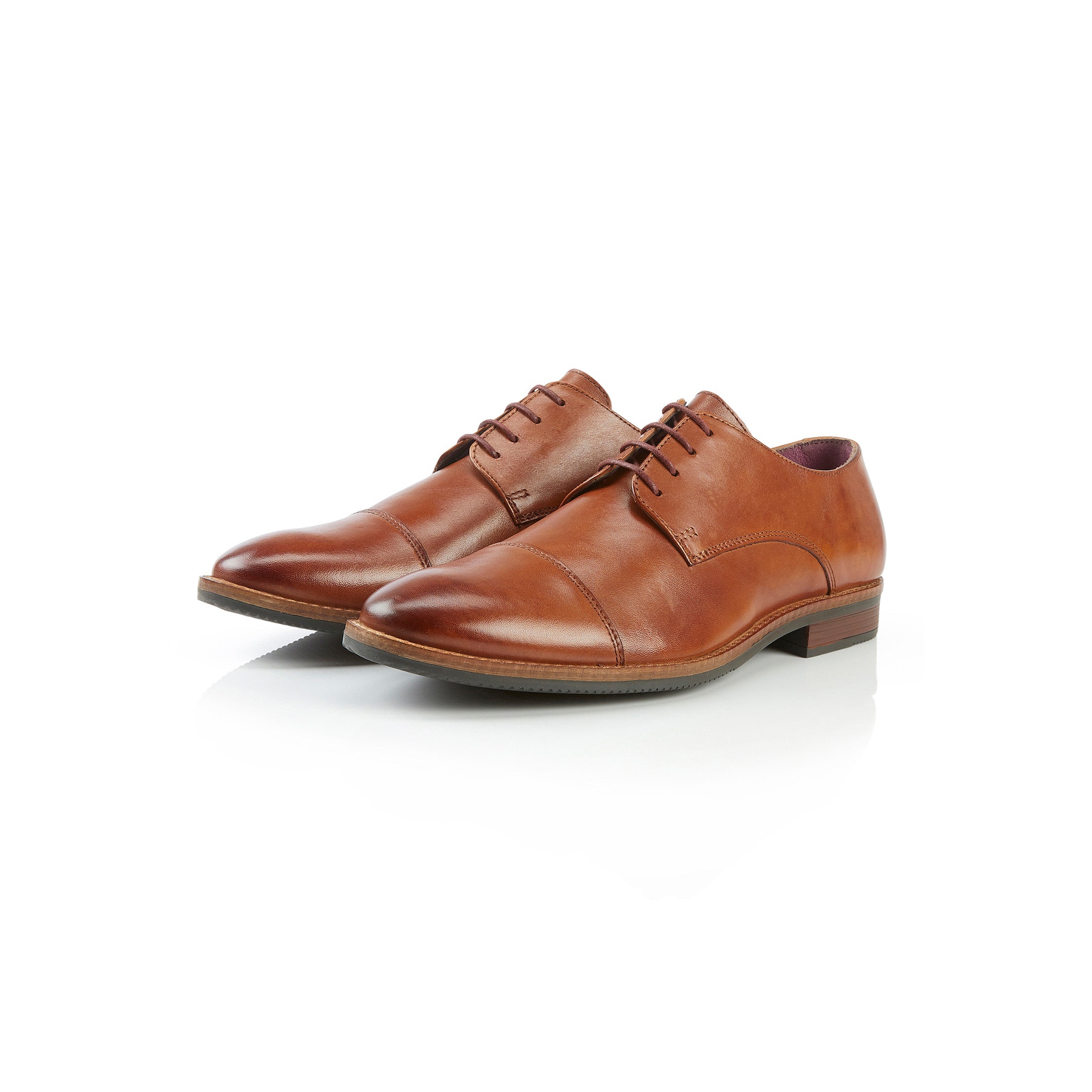 Rufus Leather Toe Cap Derby Shoe - Tan