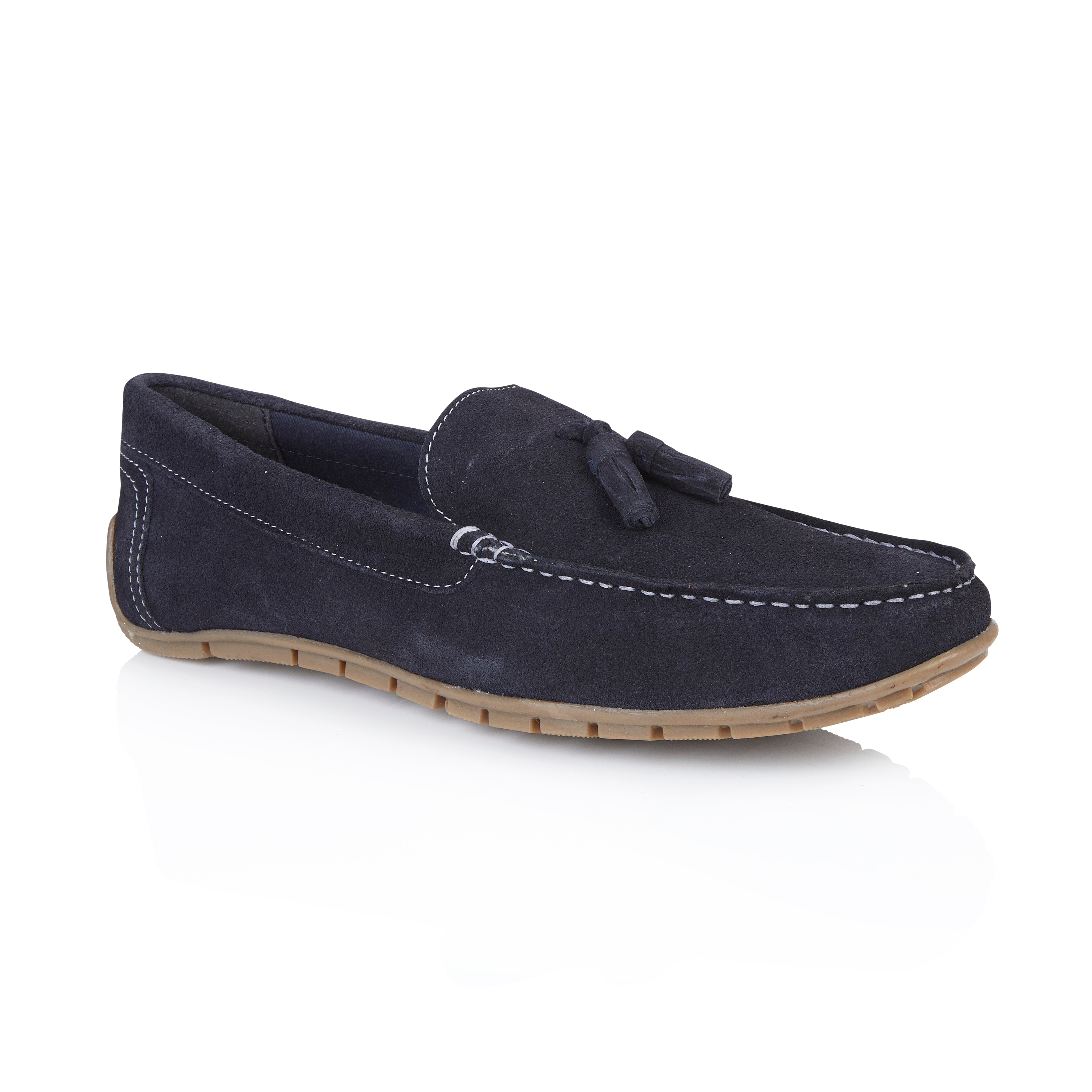 Monza Suede Leather Tassel Loafer - Blue