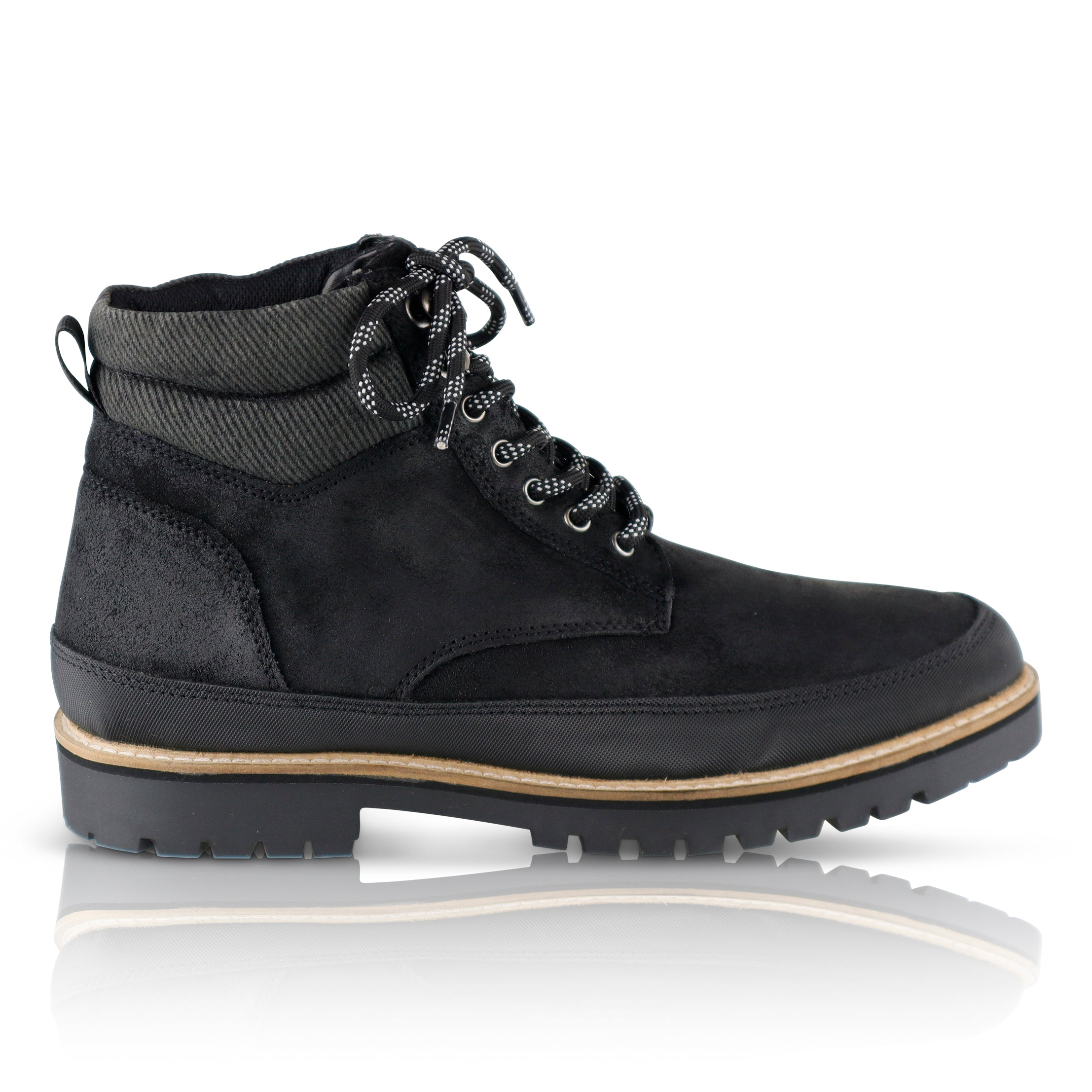 Braben Suede Leather Hiker Boot - Black