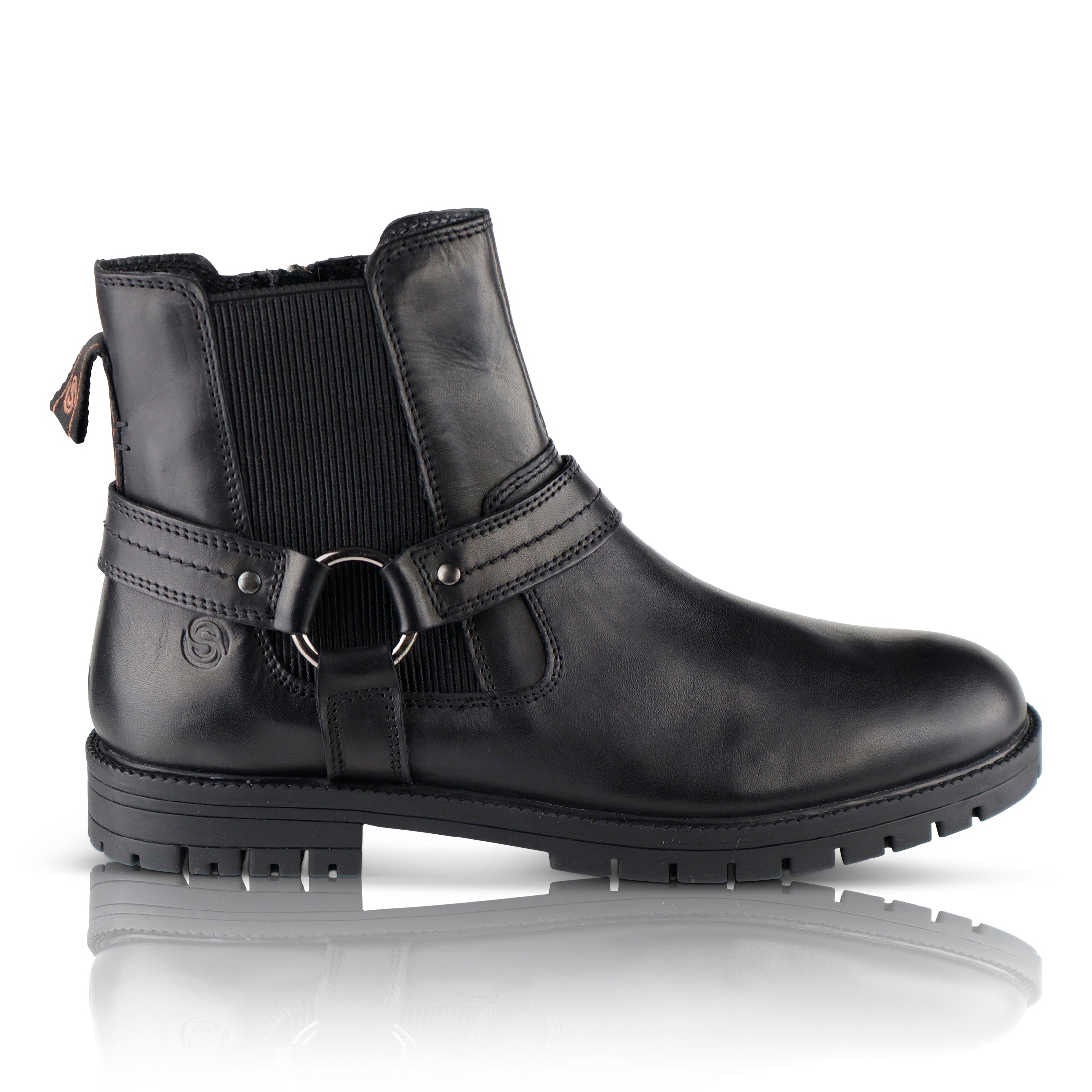 Montague Leather Biker Boot - Black