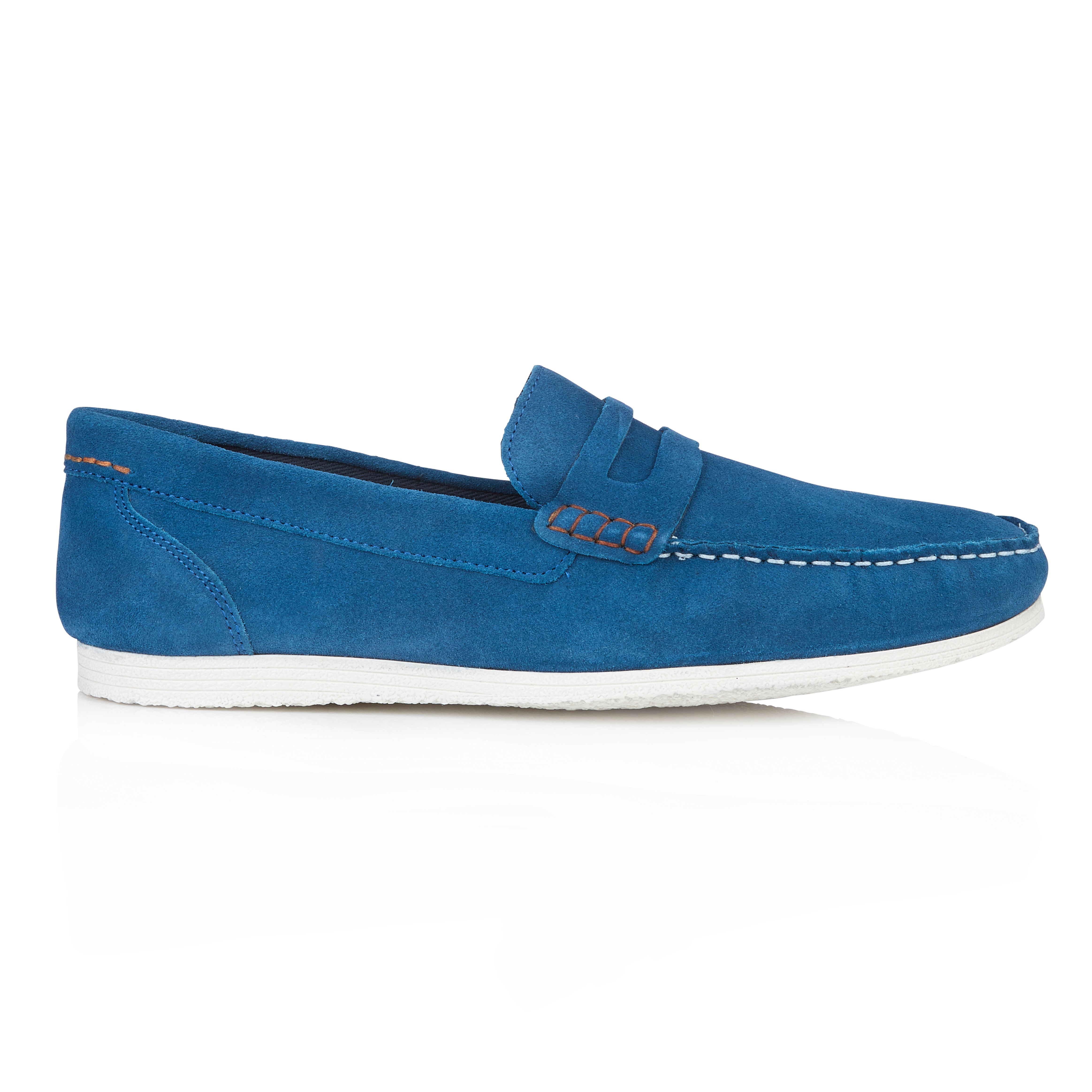 Stanhope Suede Leather Penny Loafer - Blue