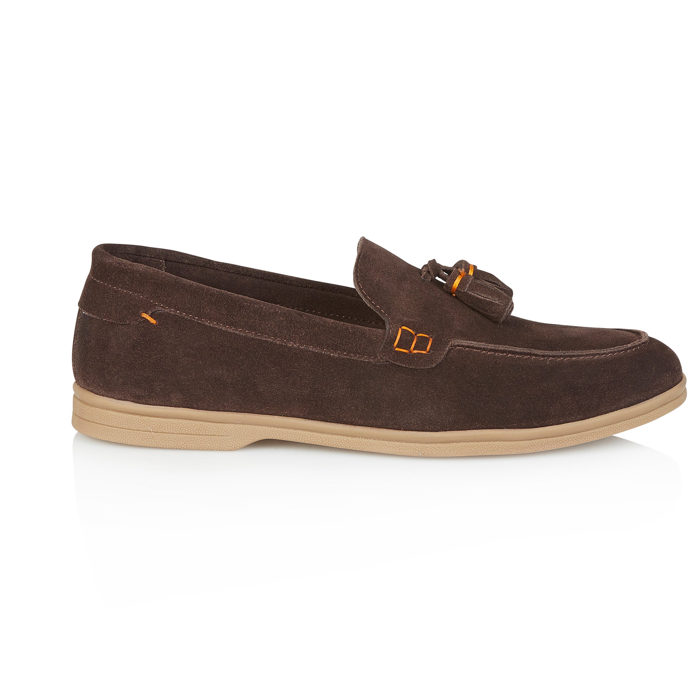 Wembley Suede Leather Tassel Loafer - Brown