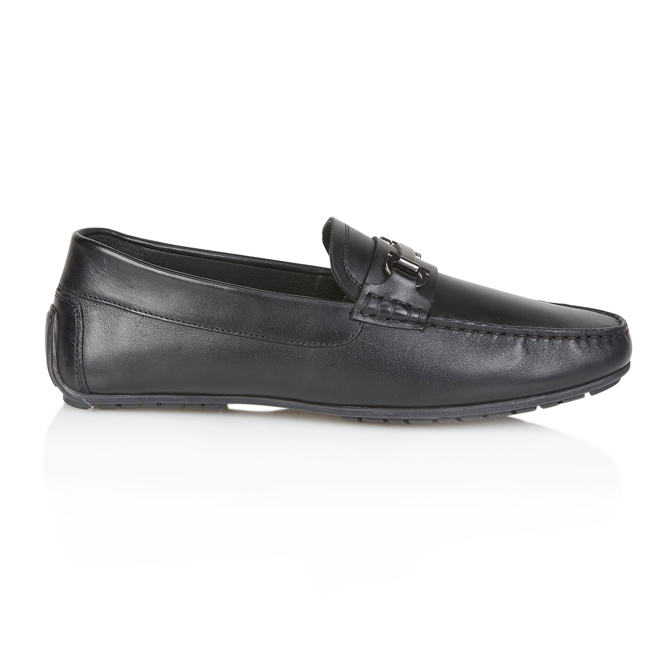 Austin Leather Driving Loafers - Black