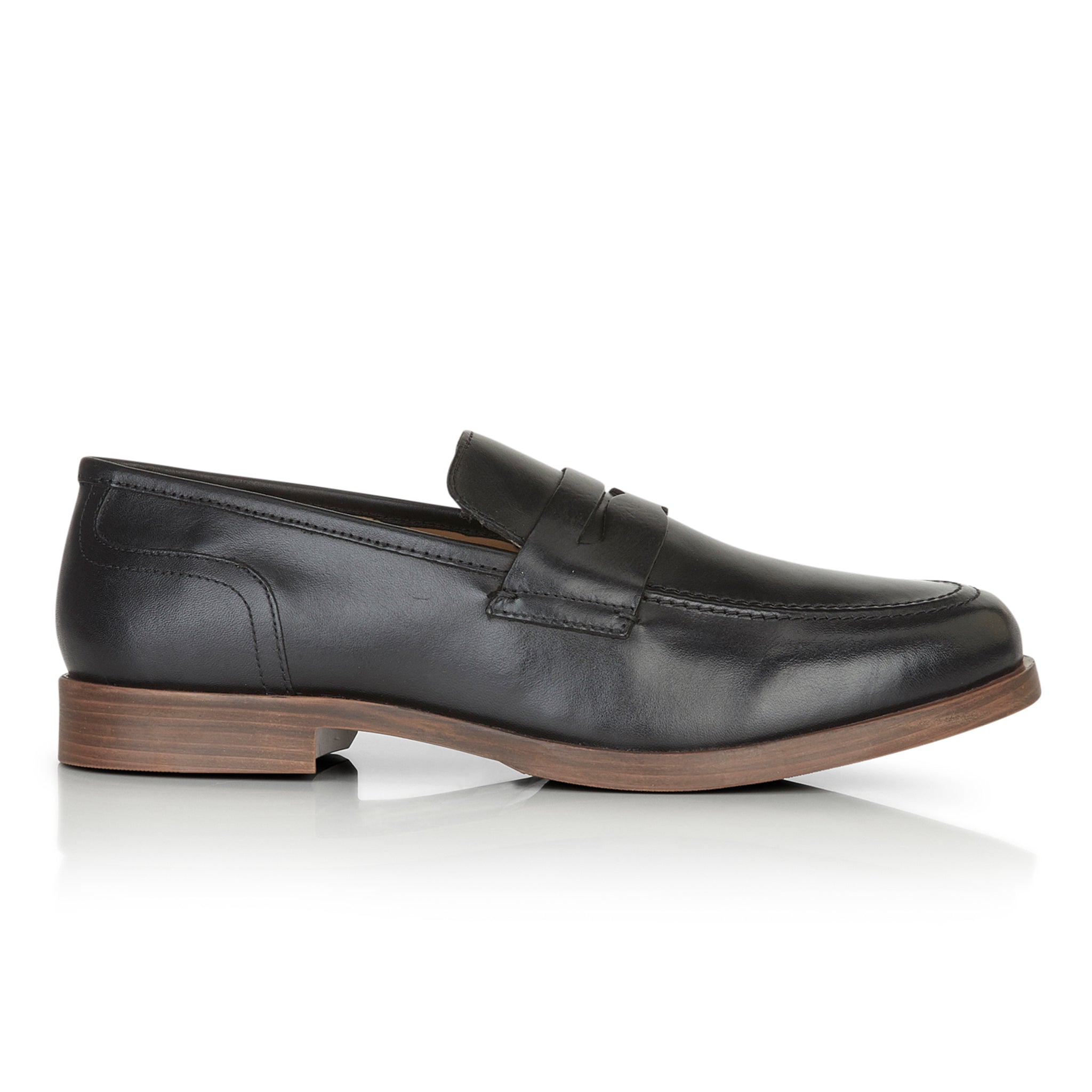 Clint Leather Penny Loafer - Black