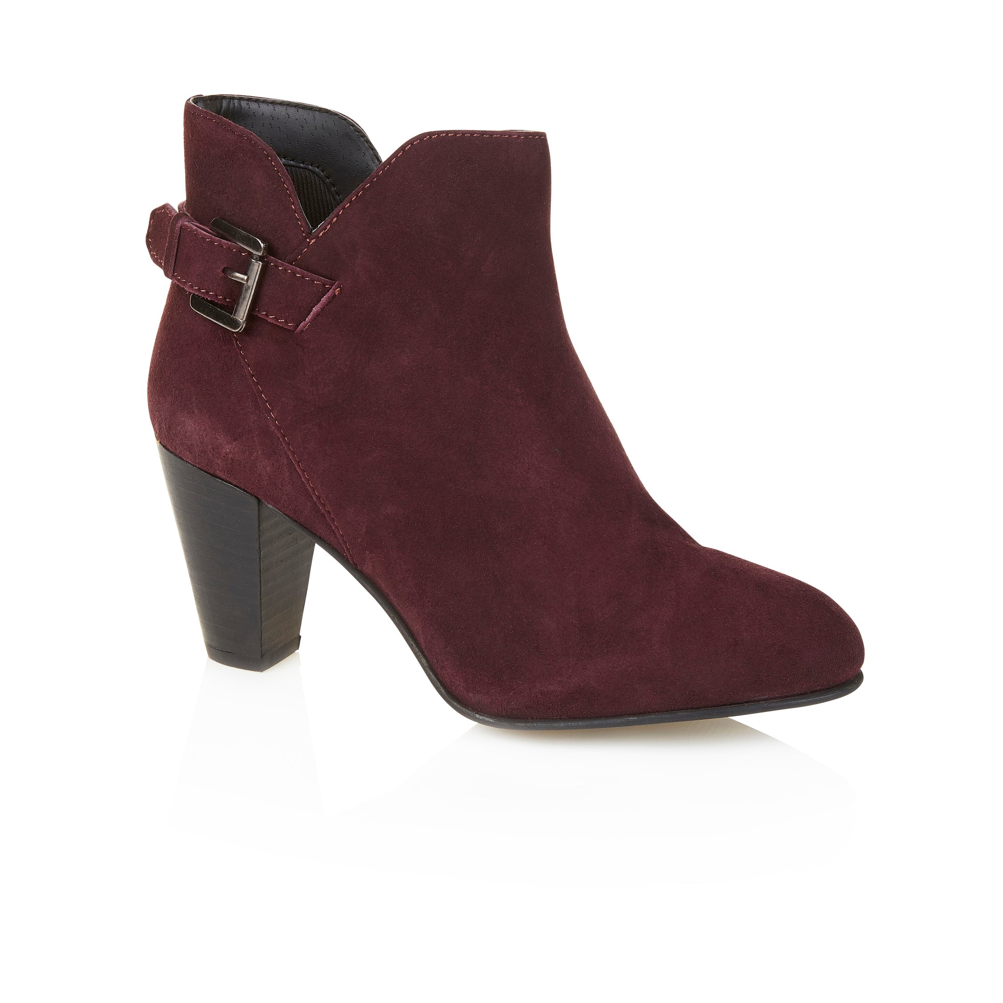 Emma Suede Leather Heels - Burgundy