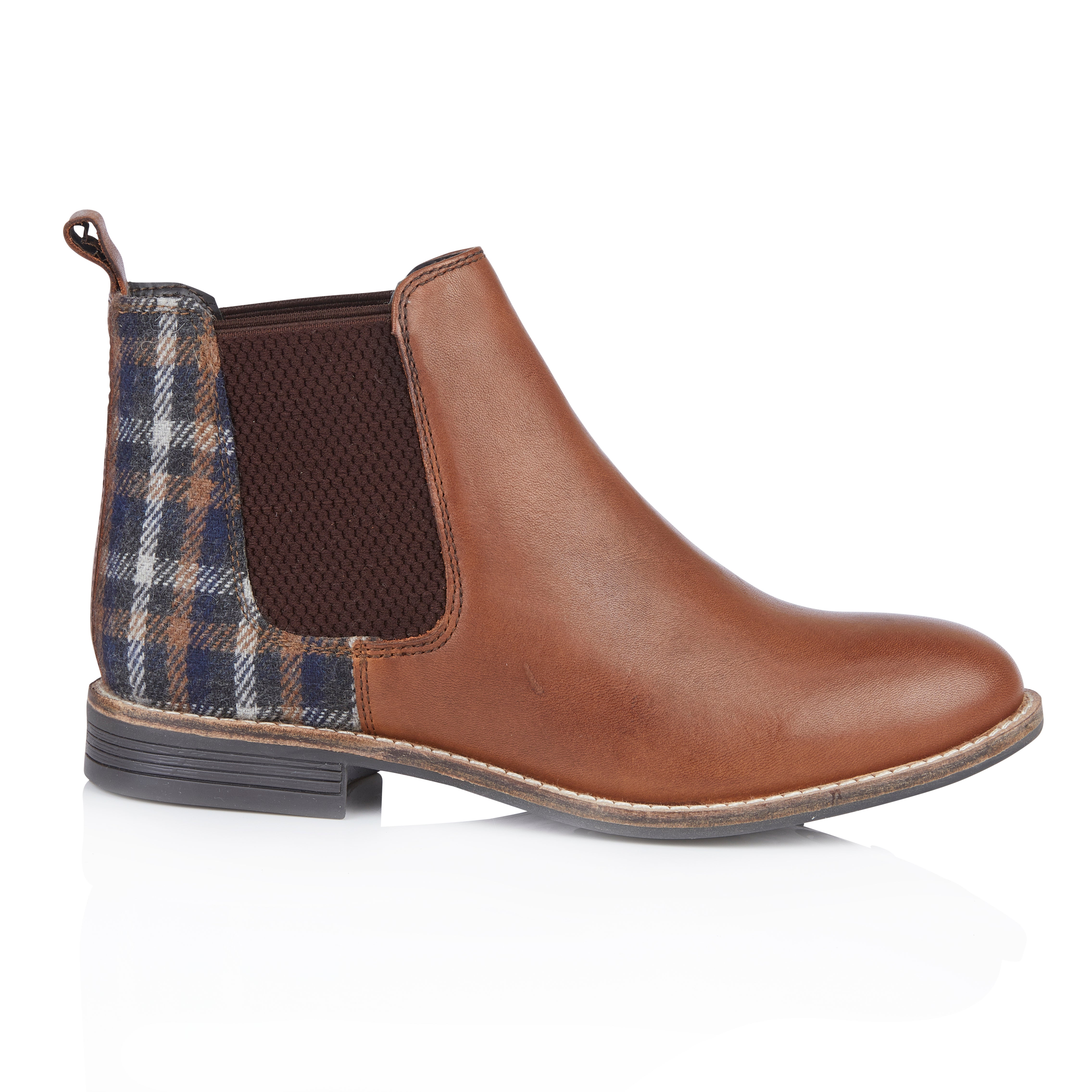 Sadie Leather Chelsea Boot - Tan Tweed