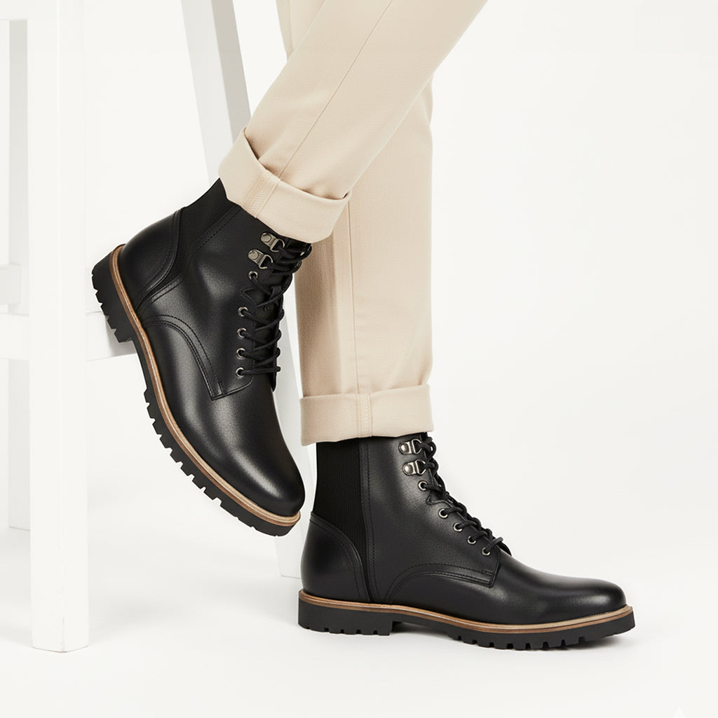 Manchester Leather Hiker Boots - Black