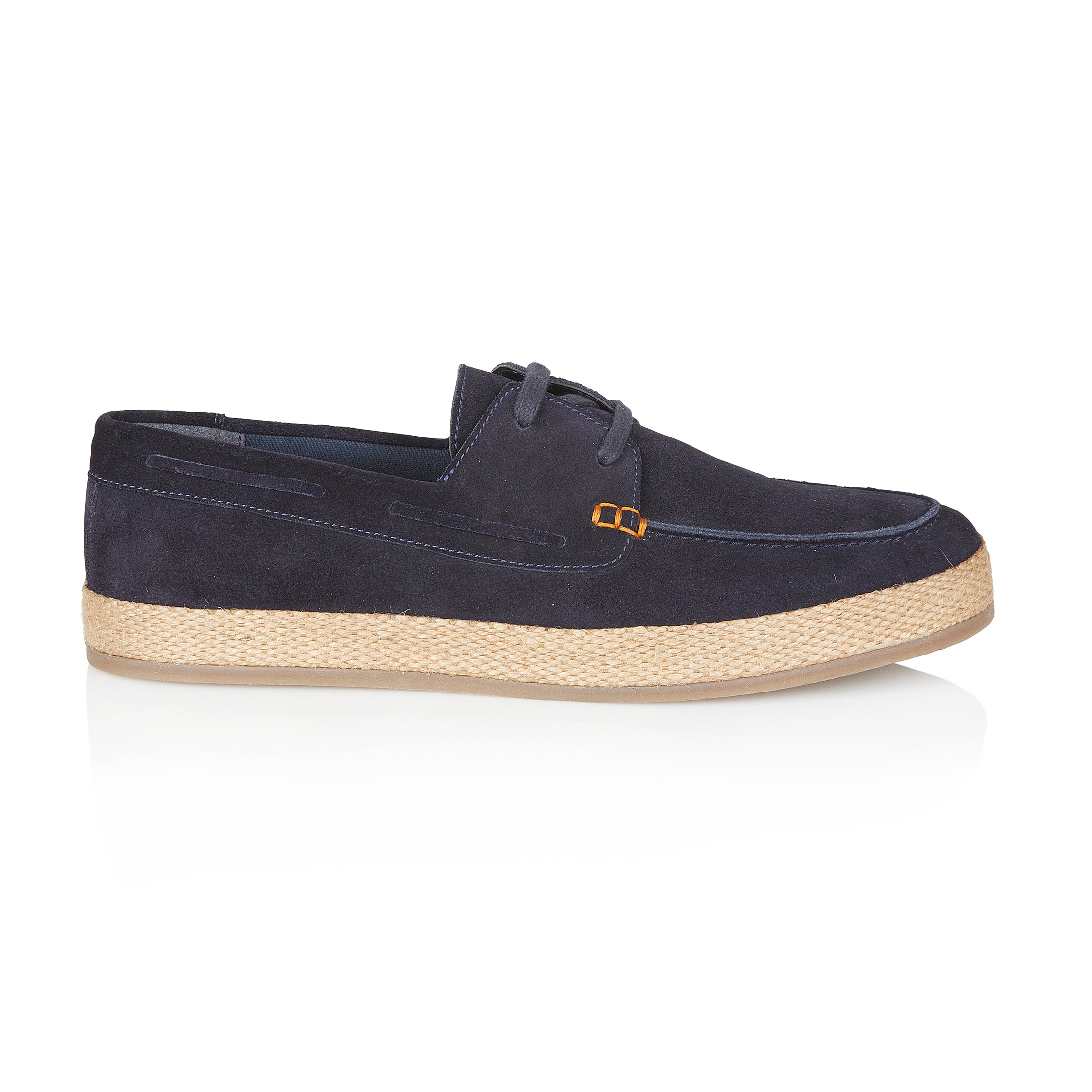 Northolt Suede Leather Lace up Boat Shoe - Navy