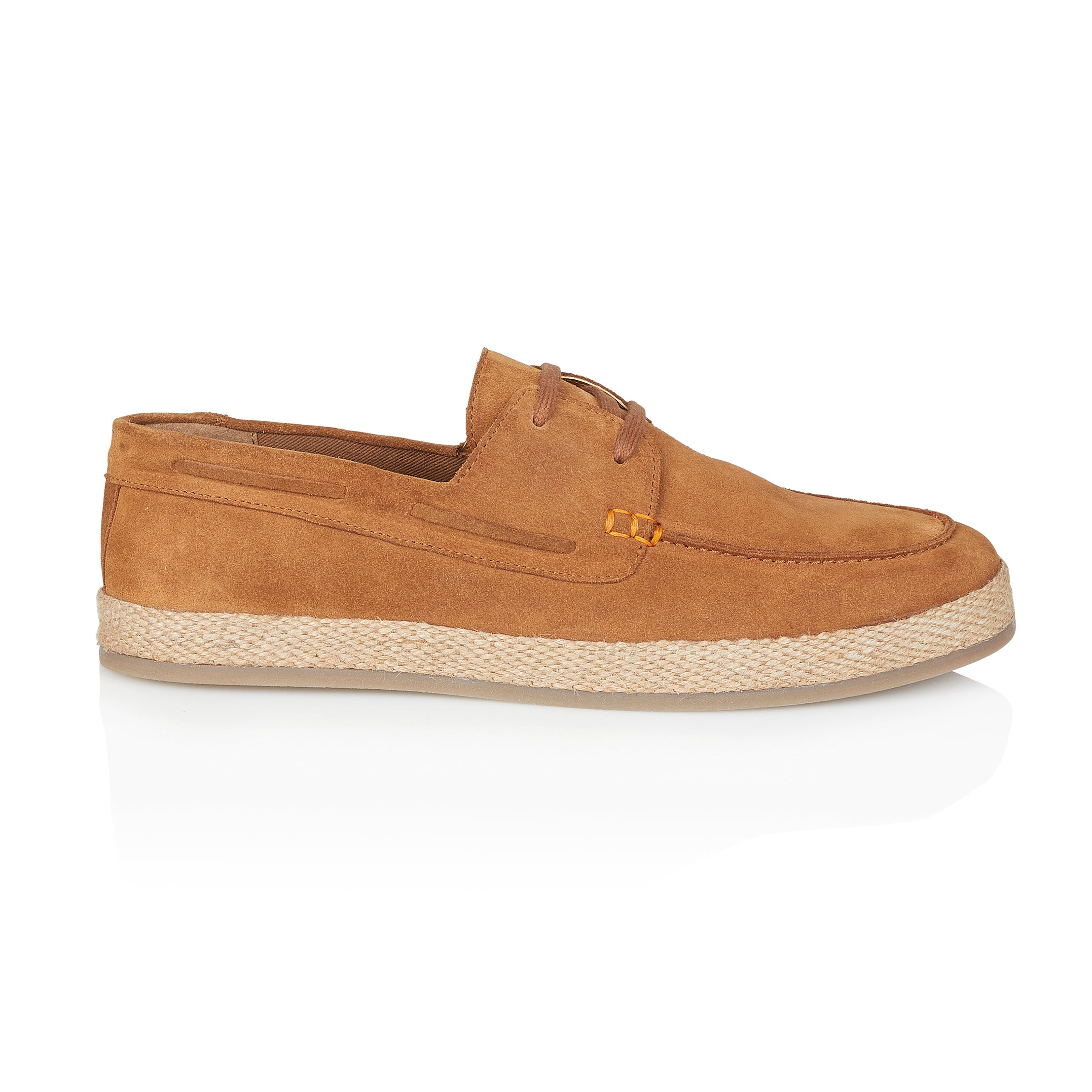 Northolt Suede Leather Lace up Boat Shoe - Tan