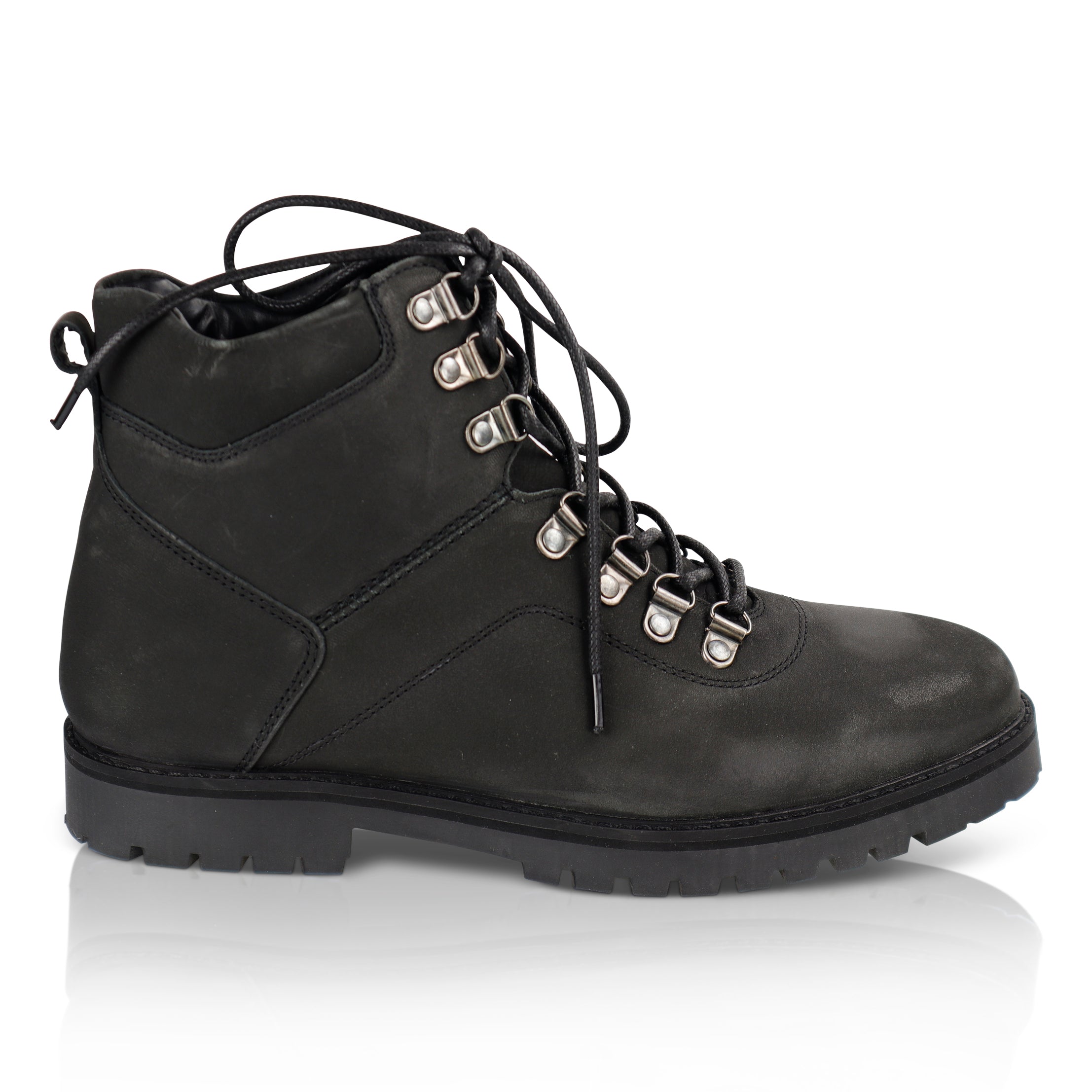 Oslo Leather Lace up Boot - Black