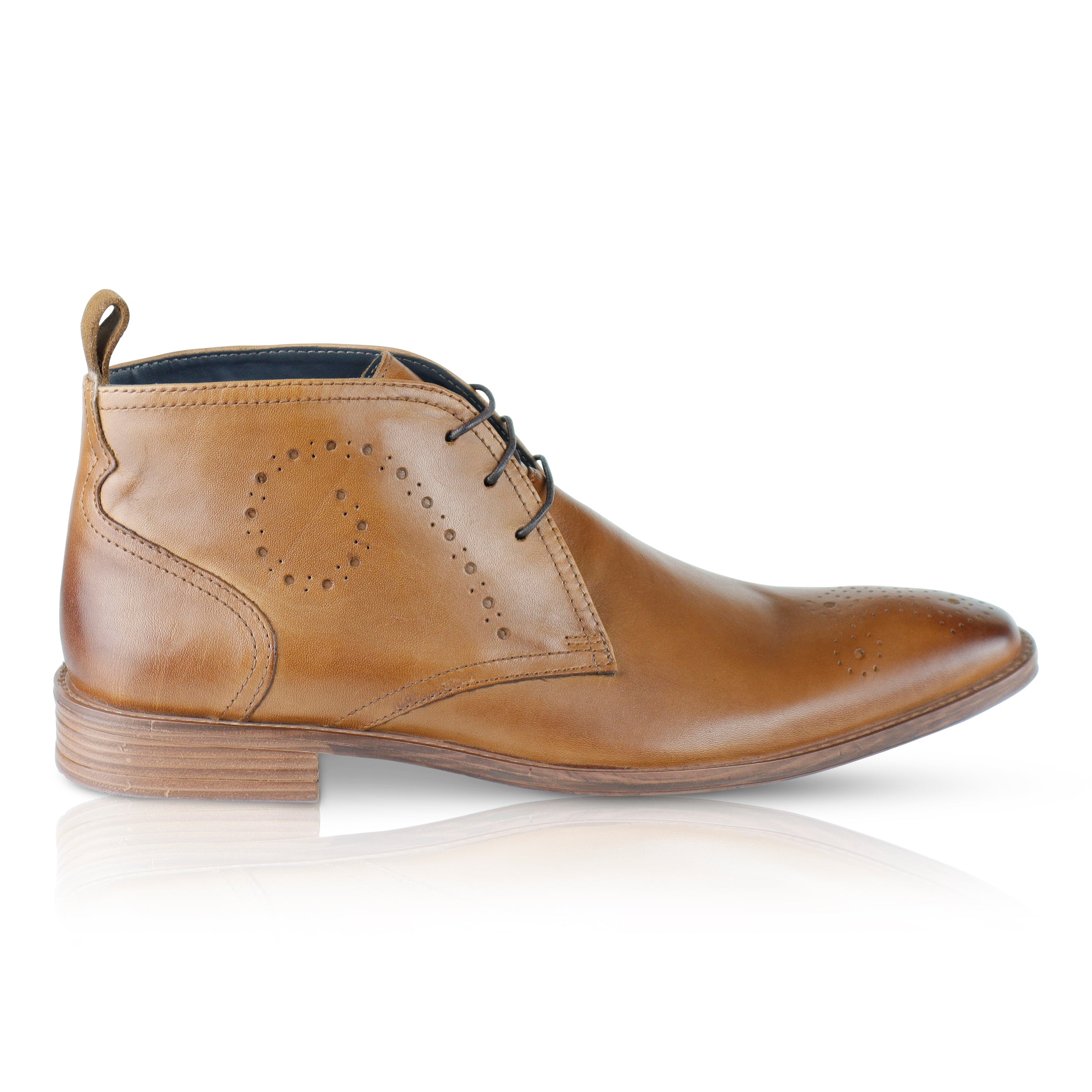 Pembroke Brogue Leather Desert Boot - Tan