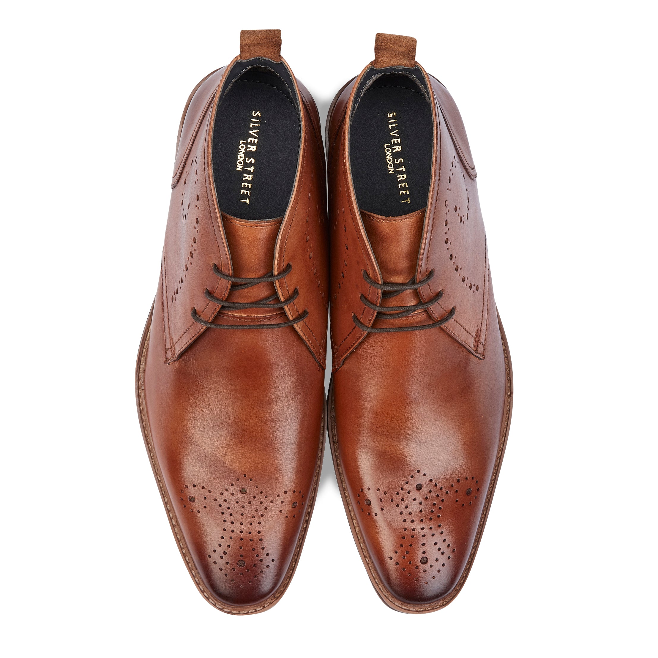 Pembroke Brogue Leather Desert Boot - Tan