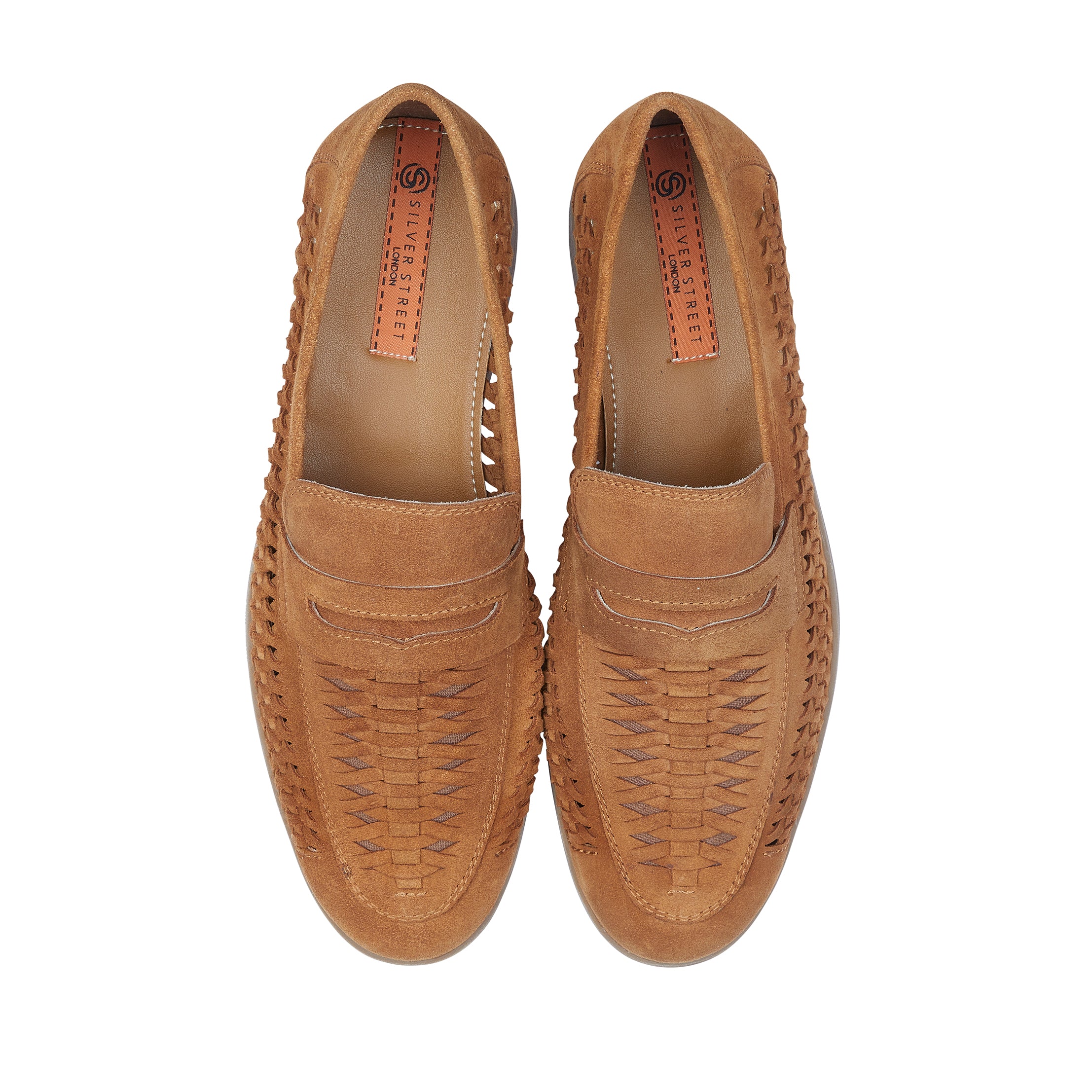 Perth Suede Leather Woven Loafer - Tan