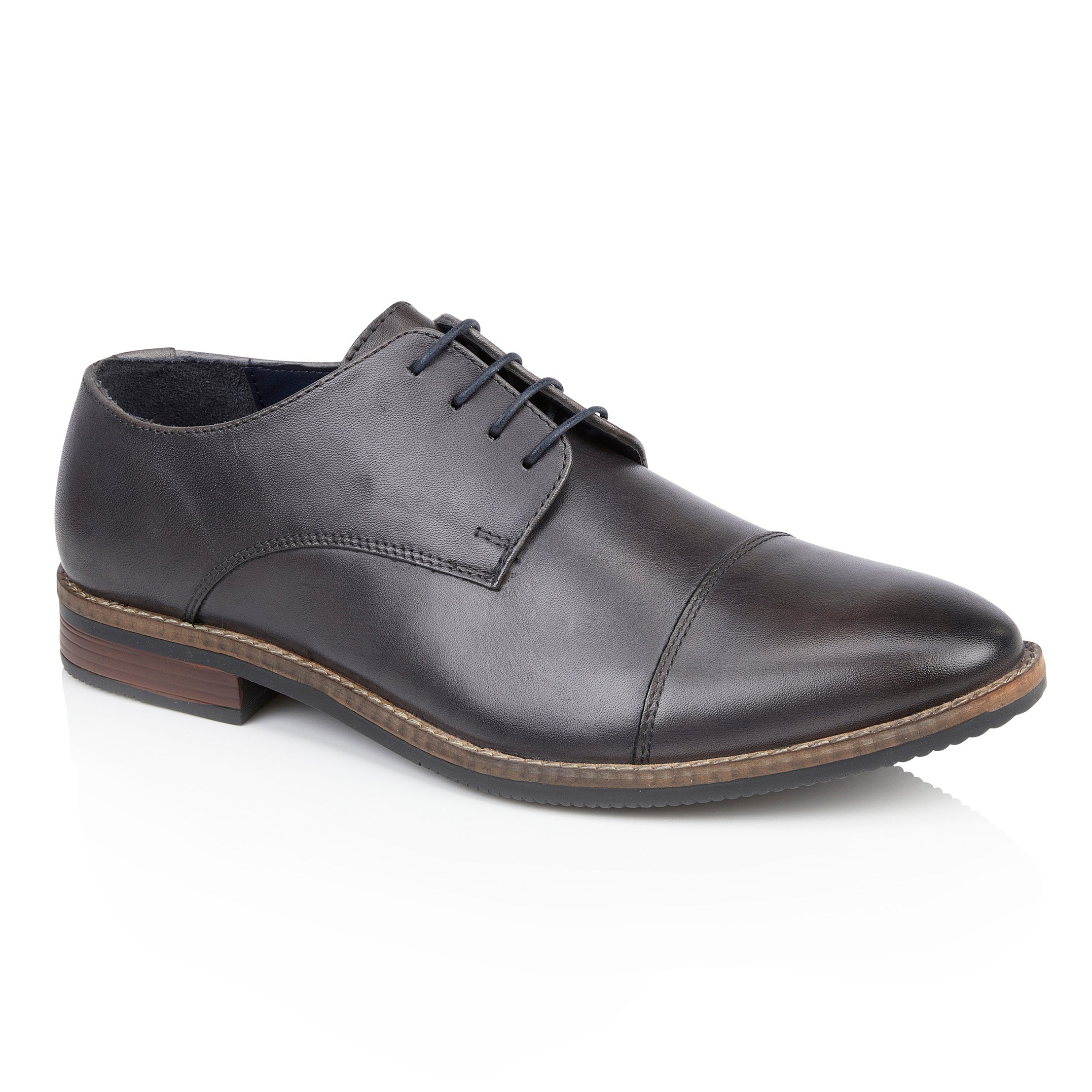 Rufus Leather Toe Cap Derby Shoe - Grey