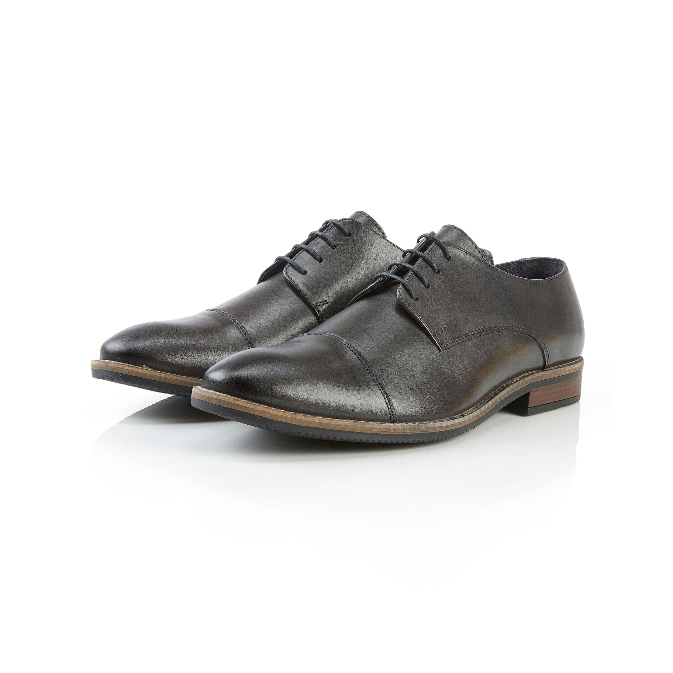 Rufus Leather Toe Cap Derby Shoe - Grey