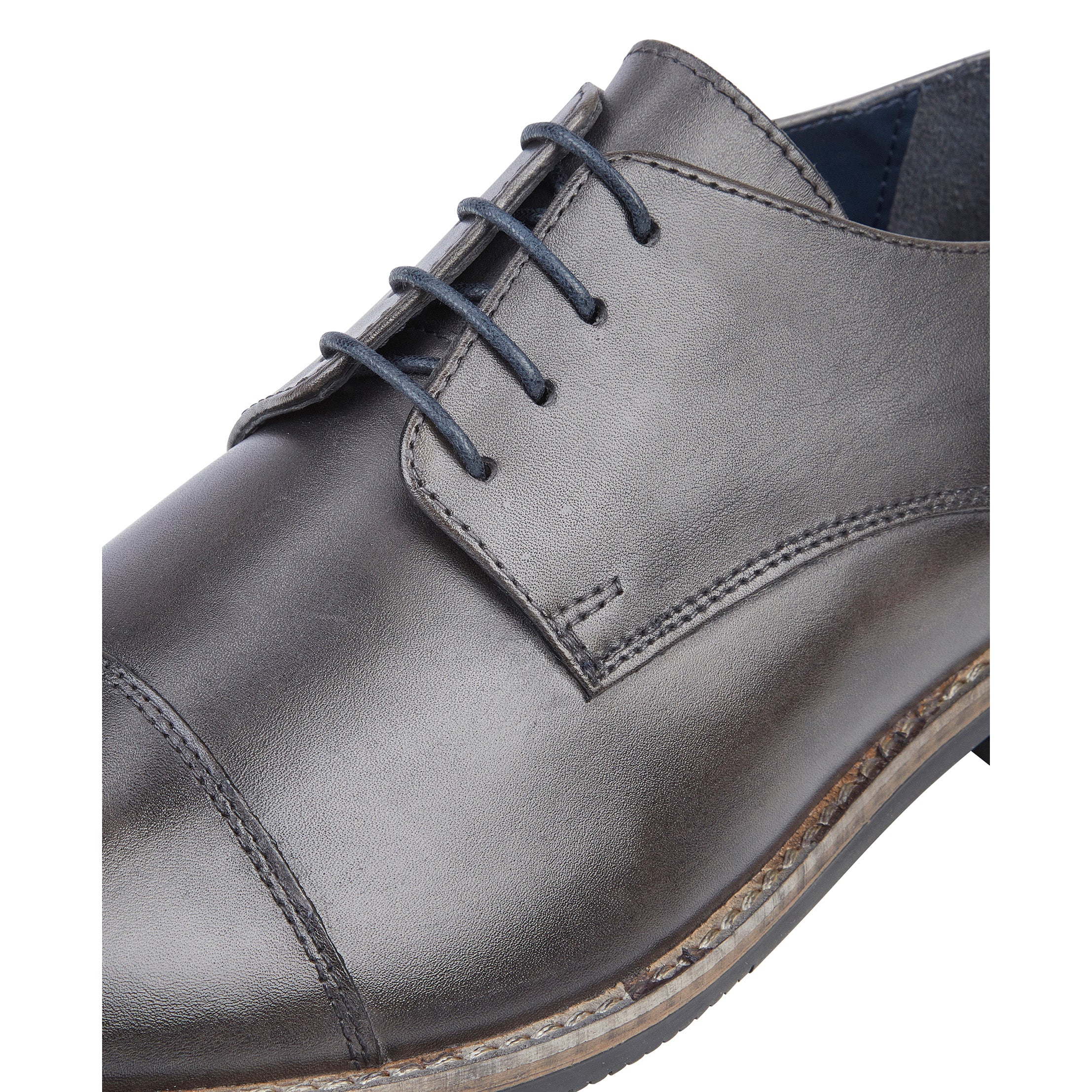 Rufus Leather Toe Cap Derby Shoe - Grey