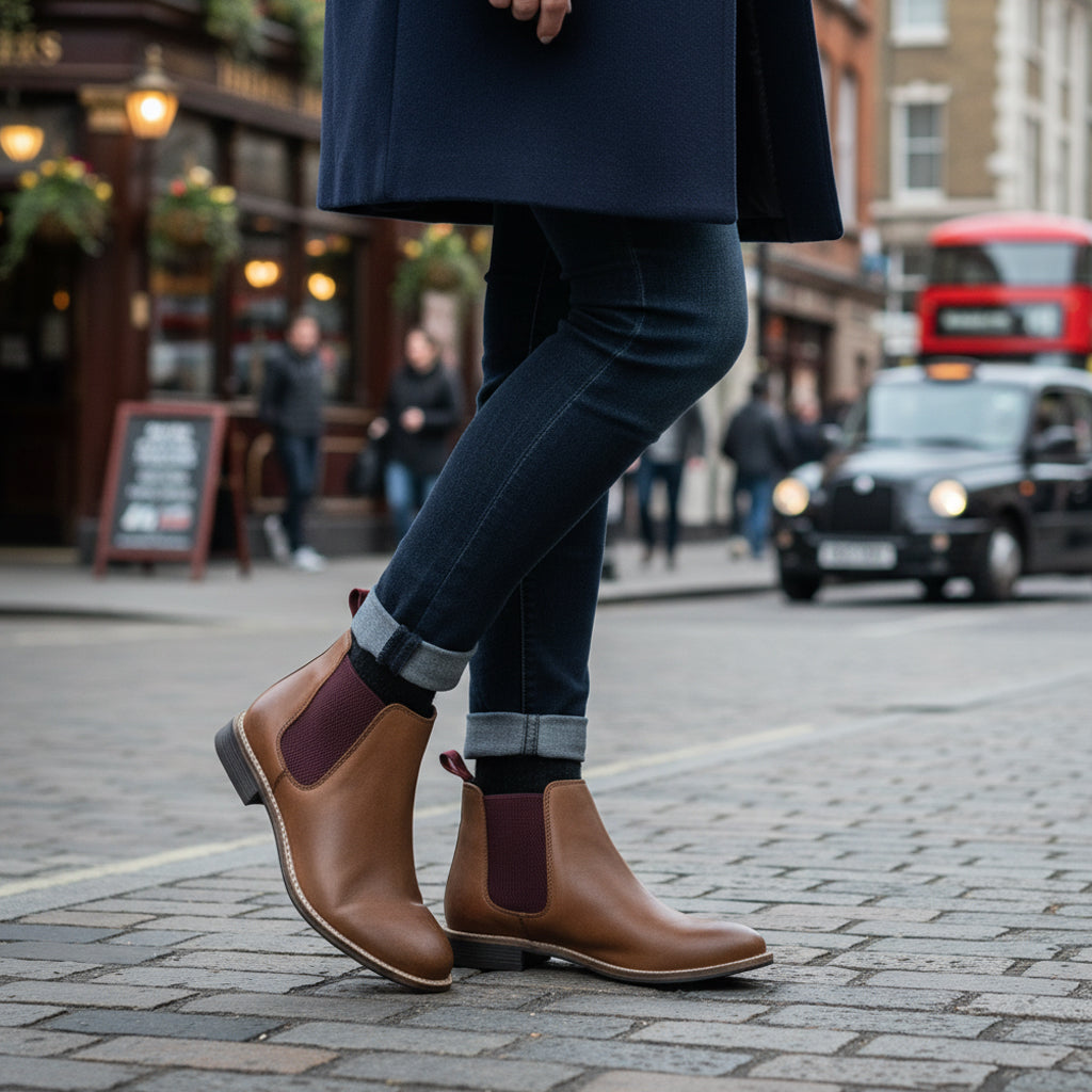 Sadie Leather Chelsea Boots - Cognac
