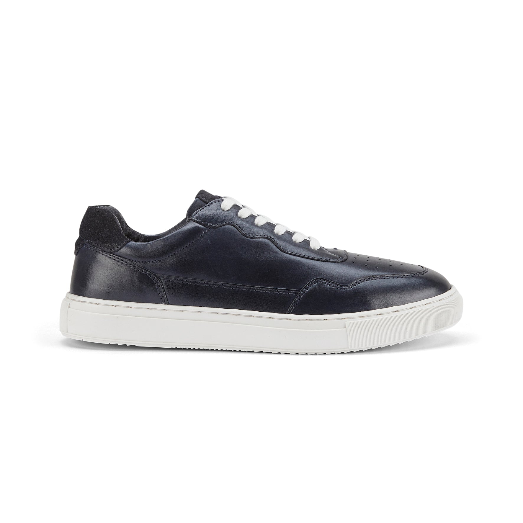 Spinney Leather Smart Casual Trainers - Navy