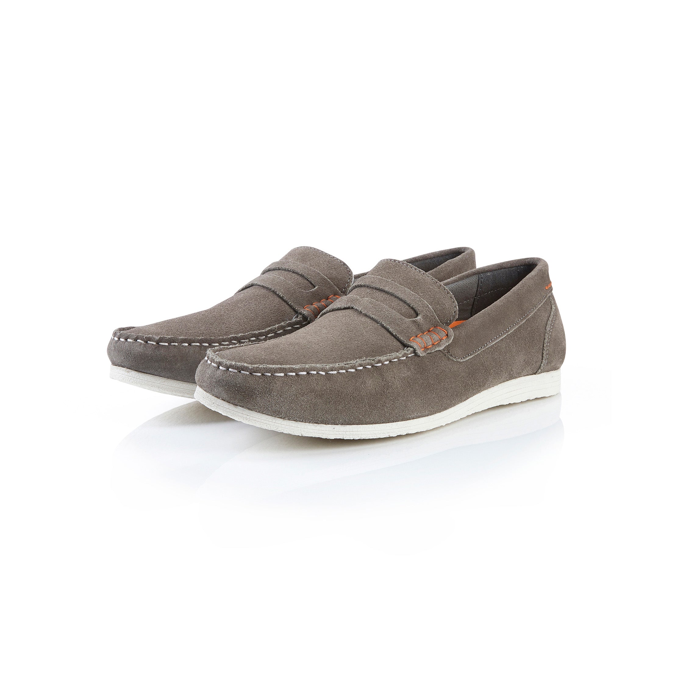 Stanhope Suede Leather Penny Loafer - Grey