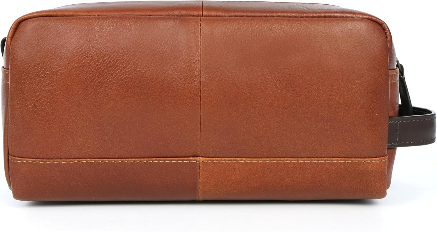 Santiago Leather Washbag  - Tan