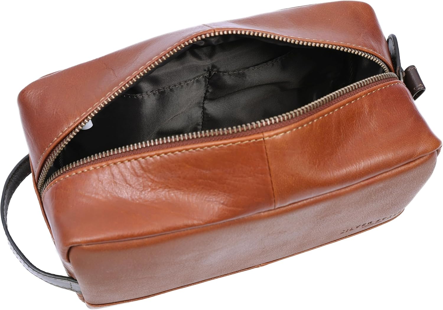 Santiago Leather Washbag  - Tan