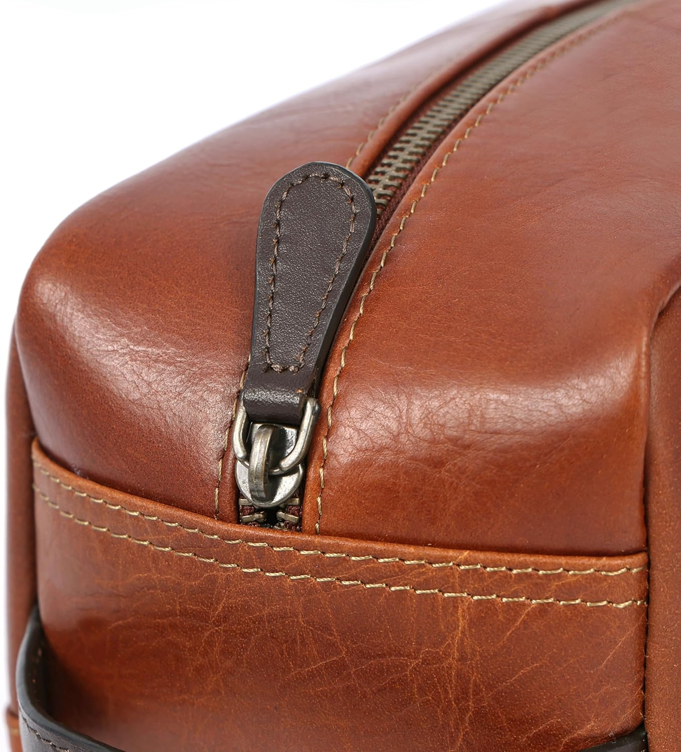 Santiago Leather Washbag  - Tan