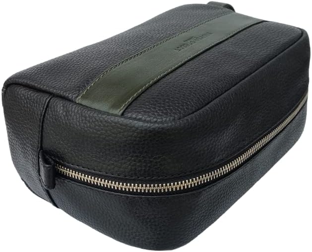 Walter Leather Washbag  - Green