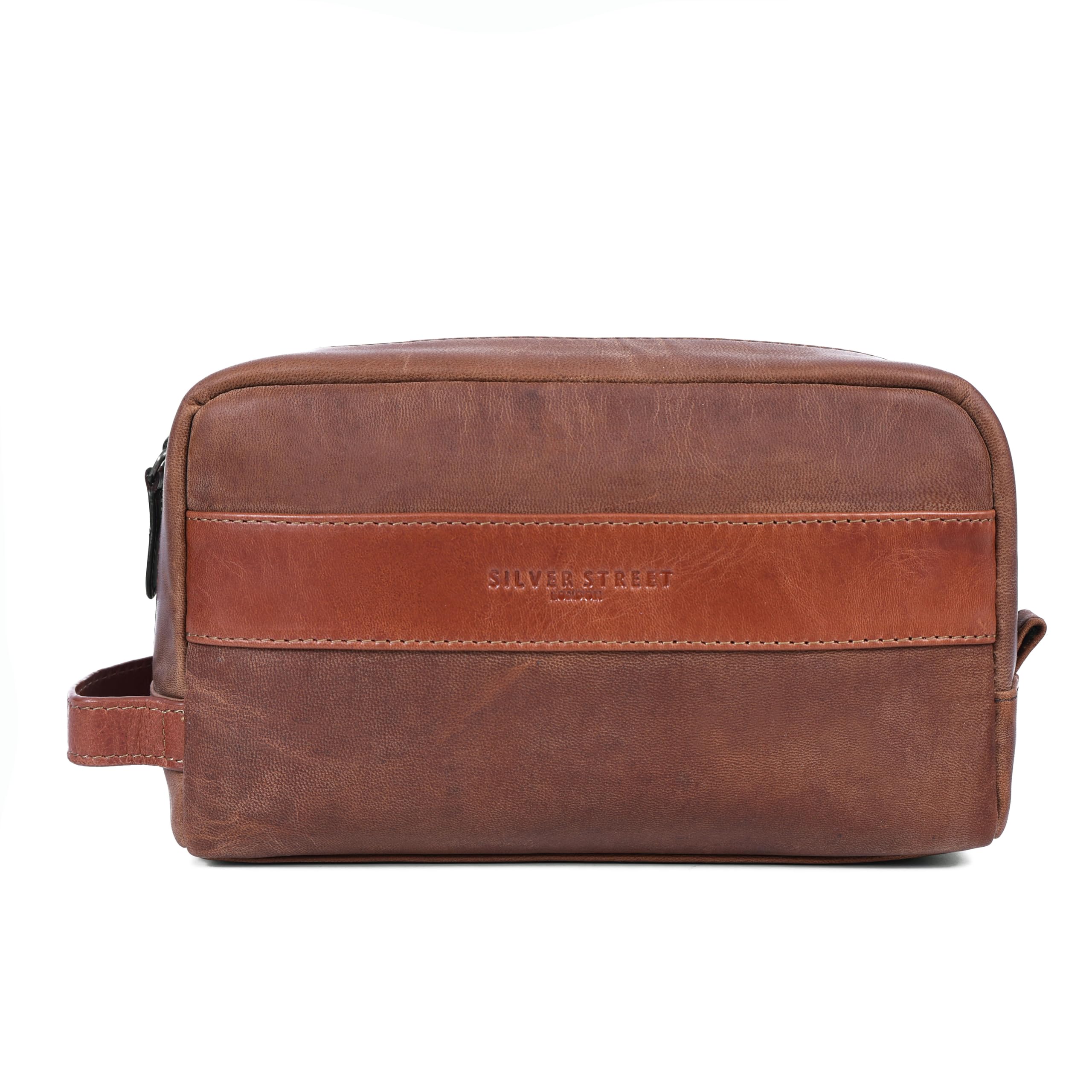 Walter Leather Washbag  - Tan