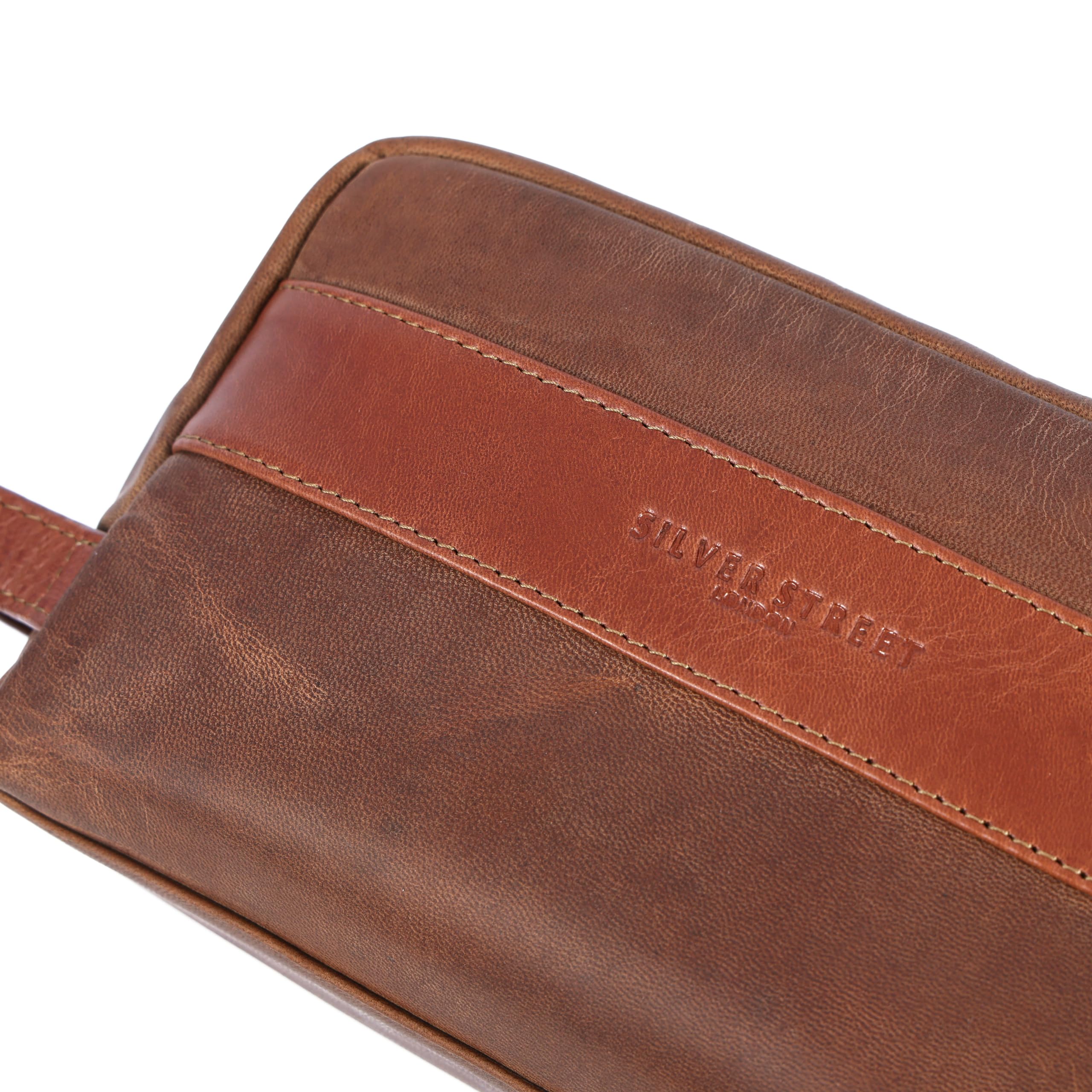 Walter Leather Washbag  - Tan